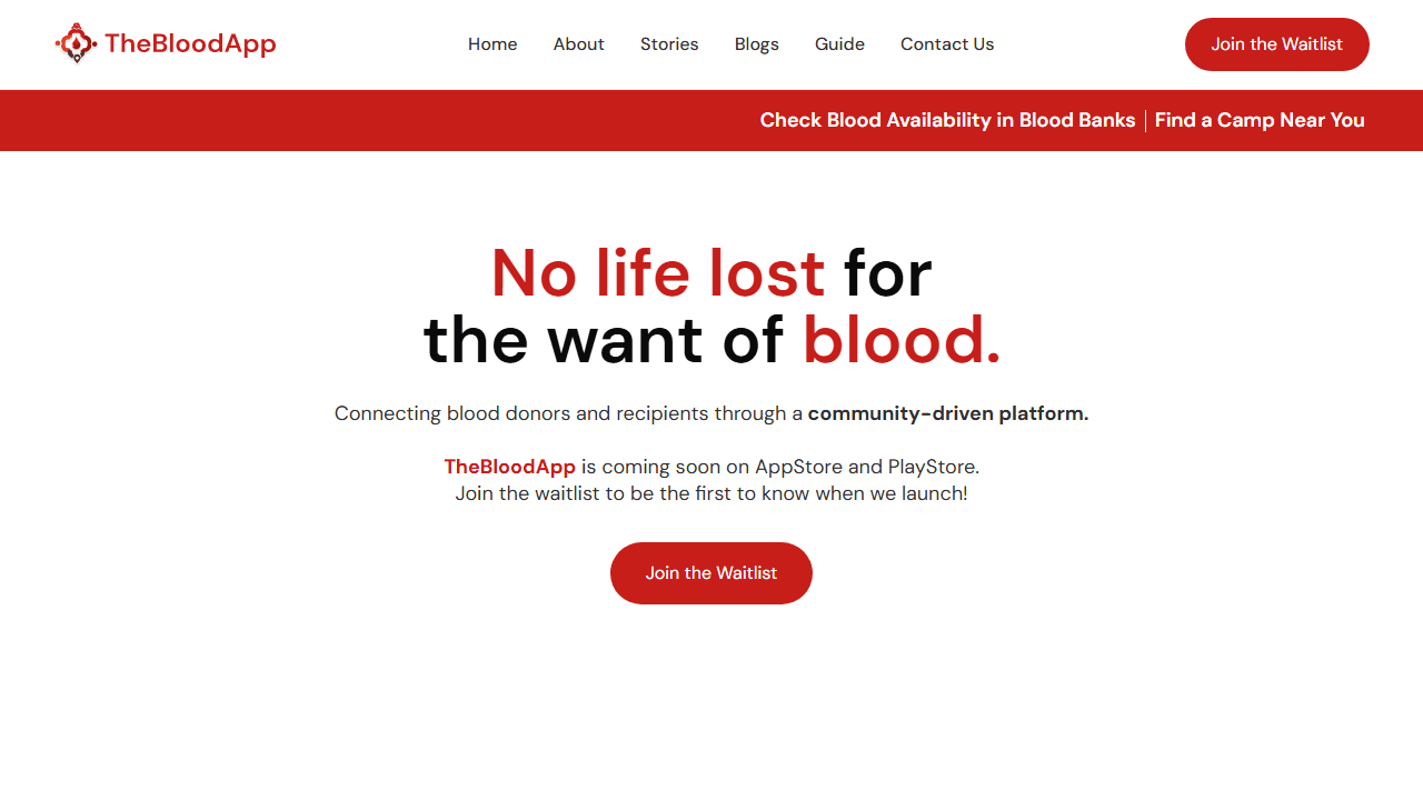 TheBloodApp Website